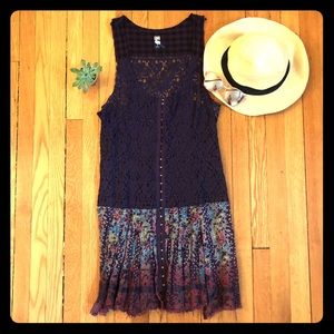 Free People hook and eyelet tunic